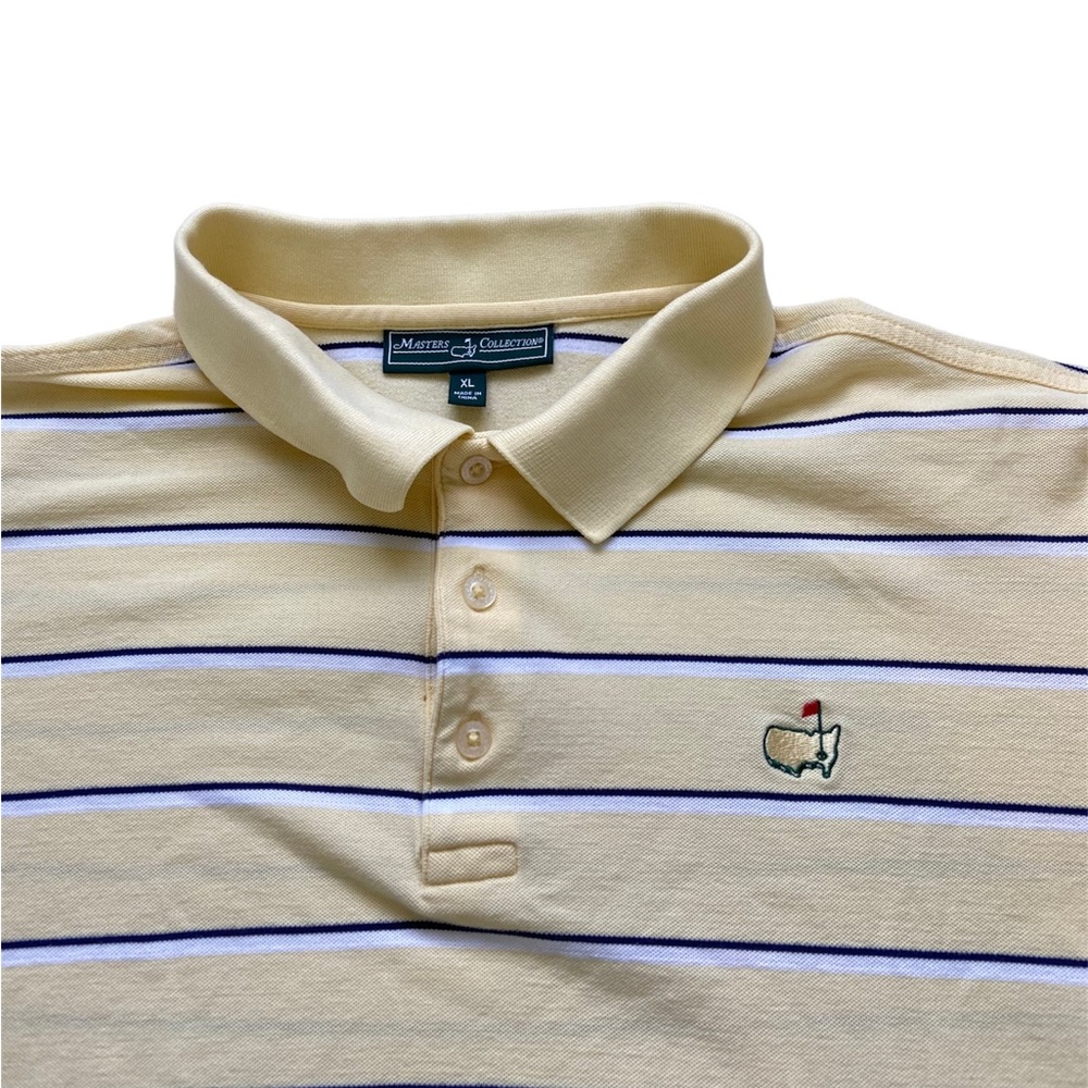 Masters Collection Striped Yellow Men’s Short Sleeve Polo Size XL